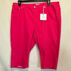 E-73 Bleu NWT‎ PLUS SIZE 22W Pink Denim Summer Capris